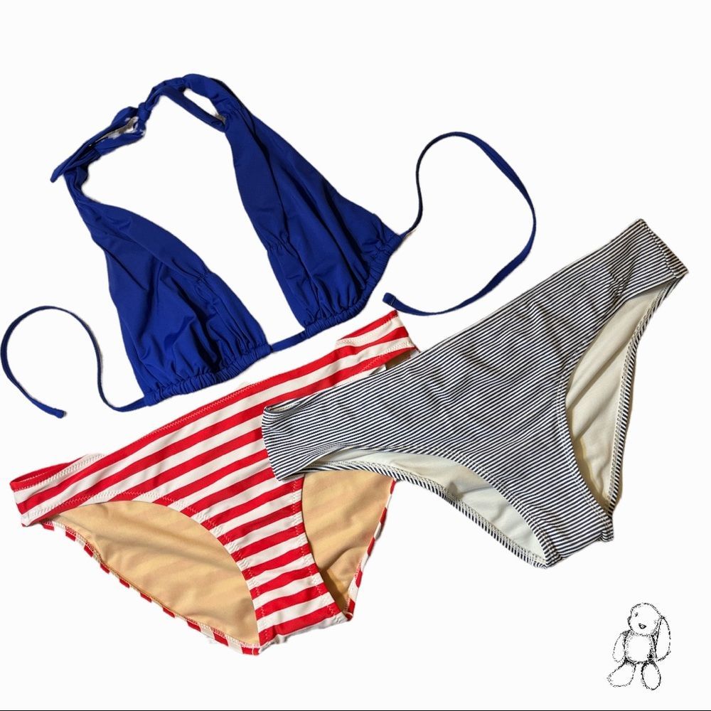 🔥 NEW! One Top, Two Bottoms! Red, White & Blue, Size L / XL 💦